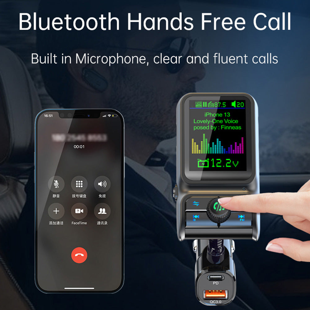 BC85 Car Bluetooth Player QC3.0/PD Fast Charger 1.77" Color Screen Car FM Transmitter Support EQ Sound Adjustment BC85 Car Bluetooth Player QC3.0/PD Fast Charger 1.77" Color Screen Car FM Transmitter Support EQ Sound Adjustment